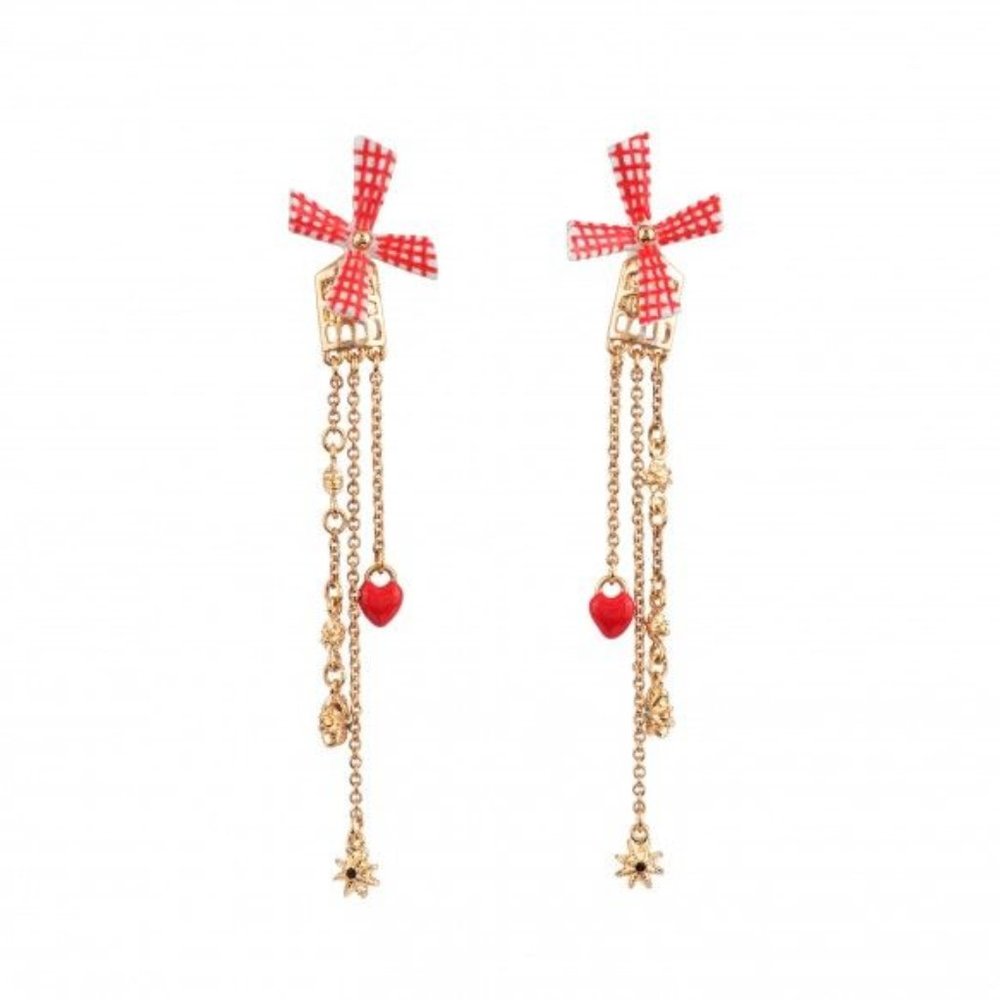 Les Nereides Moulin Rouge Chain Earrings